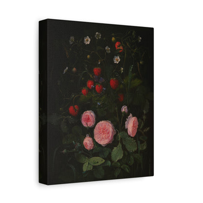 Still Life with Strawberries and Roses Canvas Print