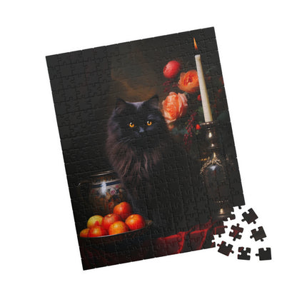 Black Persian with Fruit and Flowers | Jigsaw Puzzle