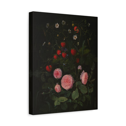 Still Life with Strawberries and Roses Canvas Print