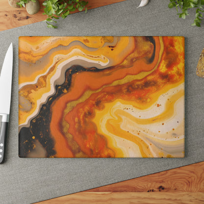 Terracotta and Black Granite Glass Cutting Board