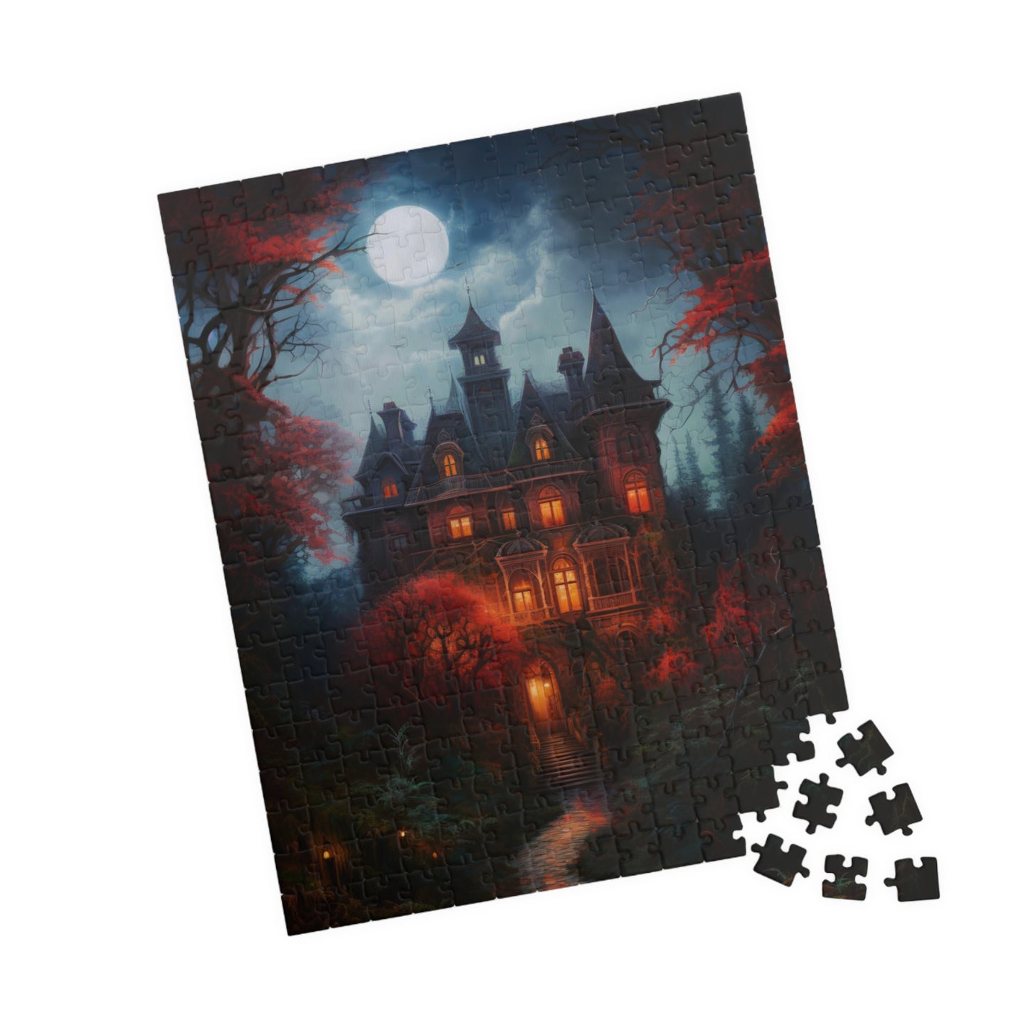 Moonlit Victorian Manor | Jigsaw Puzzle