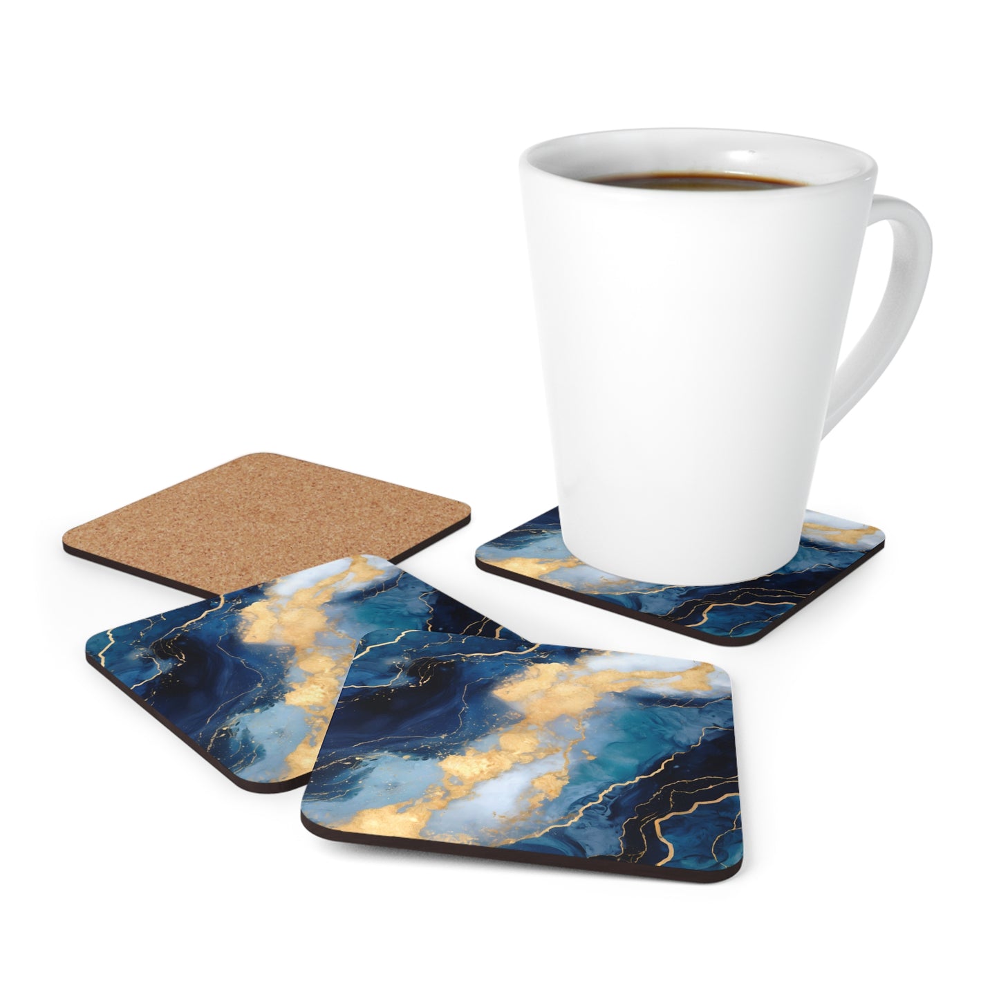 Navy Blue and Teal Geode | Set of 4 Coasters