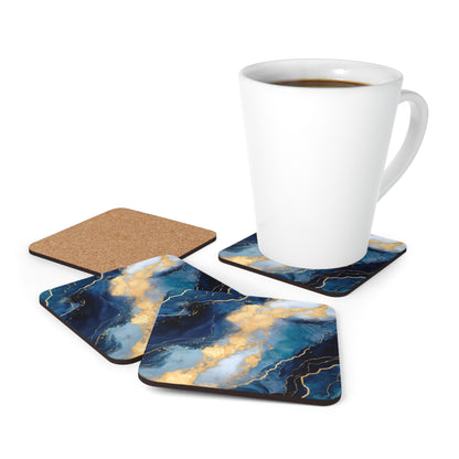 Navy Blue and Teal Geode | Set of 4 Coasters