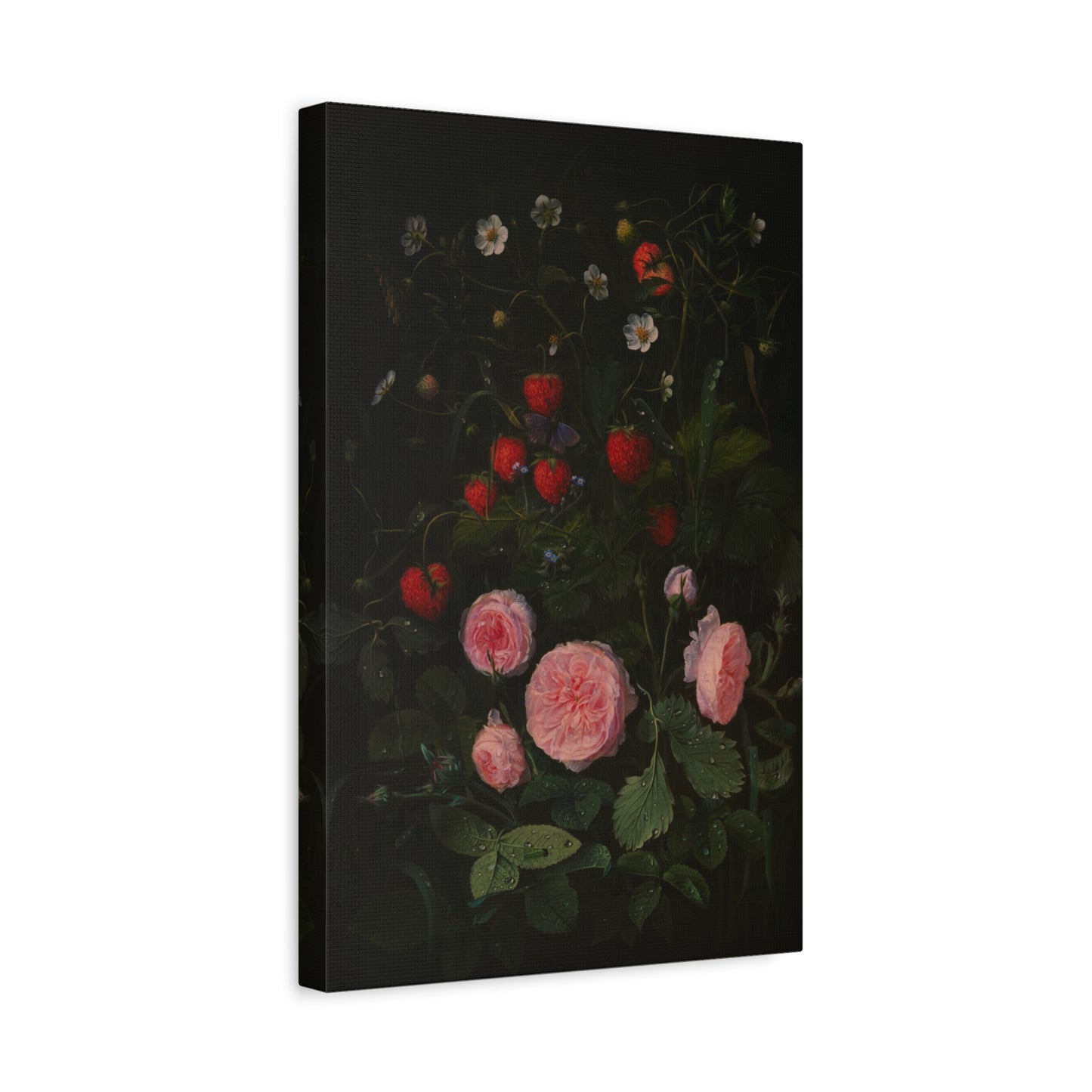 Still Life with Strawberries and Roses Canvas Print