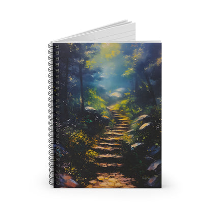Hidden Forest Pathway | Ruled Line Spiral Notebook