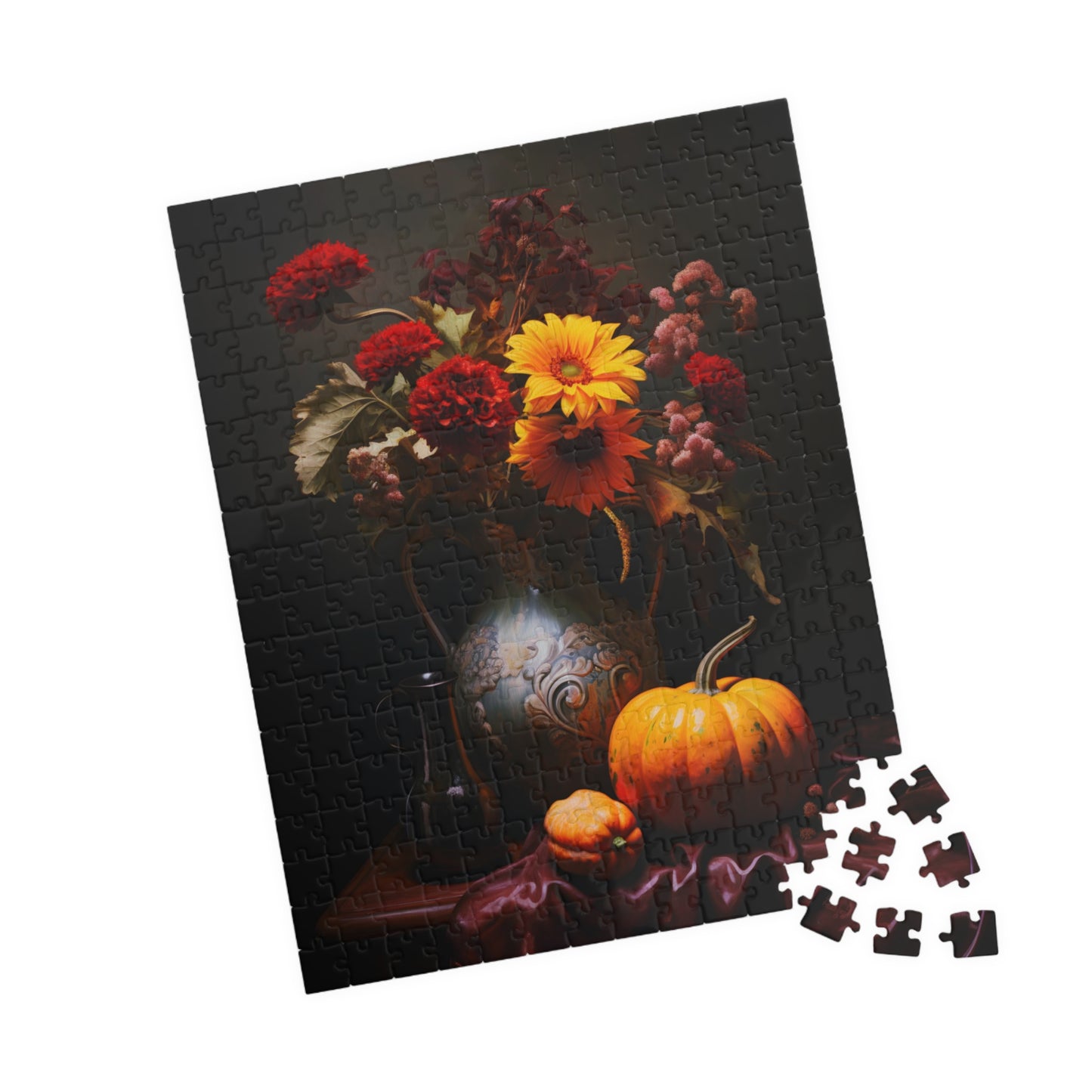 Autumn Flower Bouquet with Pumpkins | Jigsaw Puzzle