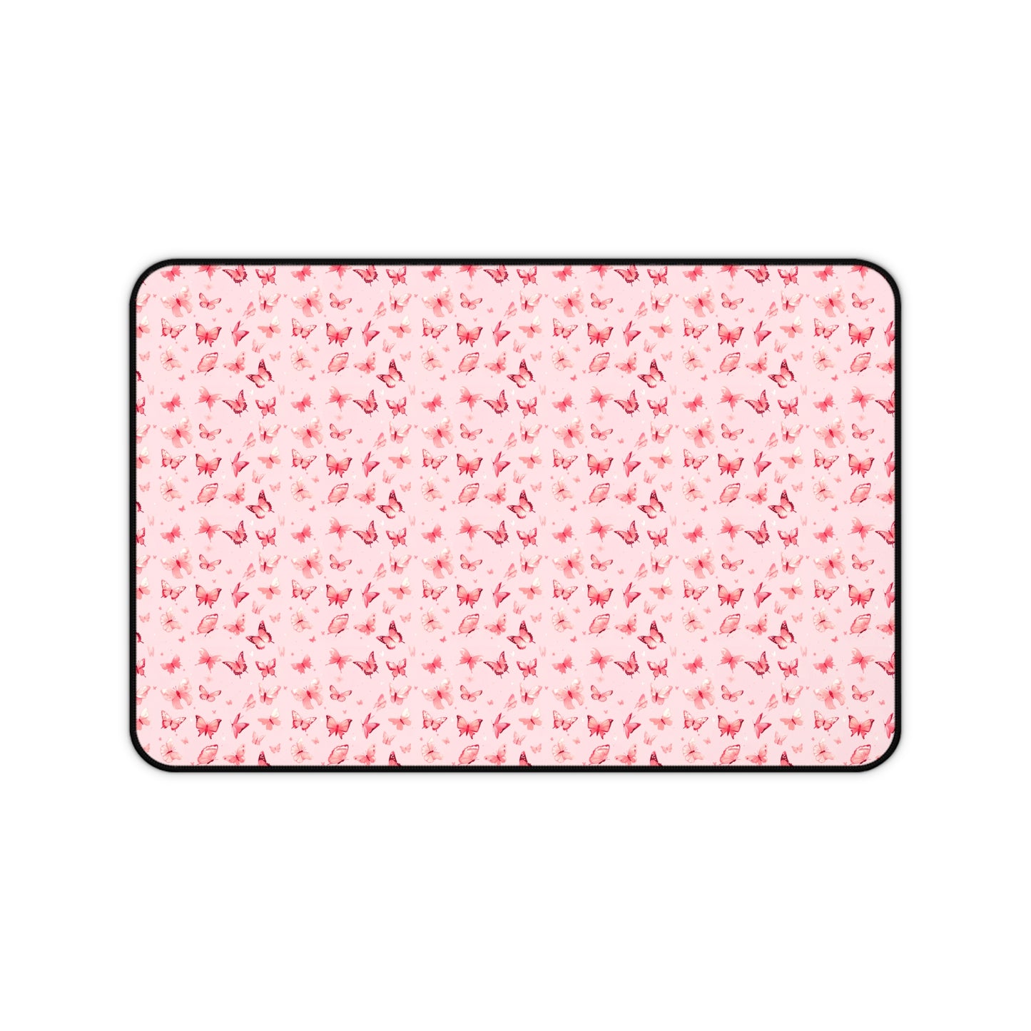 Whimsical Pink Butterflies Desk Mat