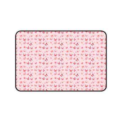 Whimsical Pink Butterflies Desk Mat
