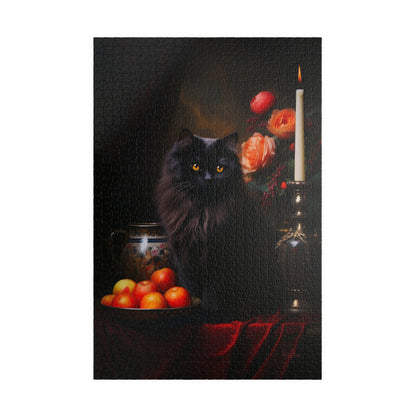 Black Persian with Fruit and Flowers | Jigsaw Puzzle
