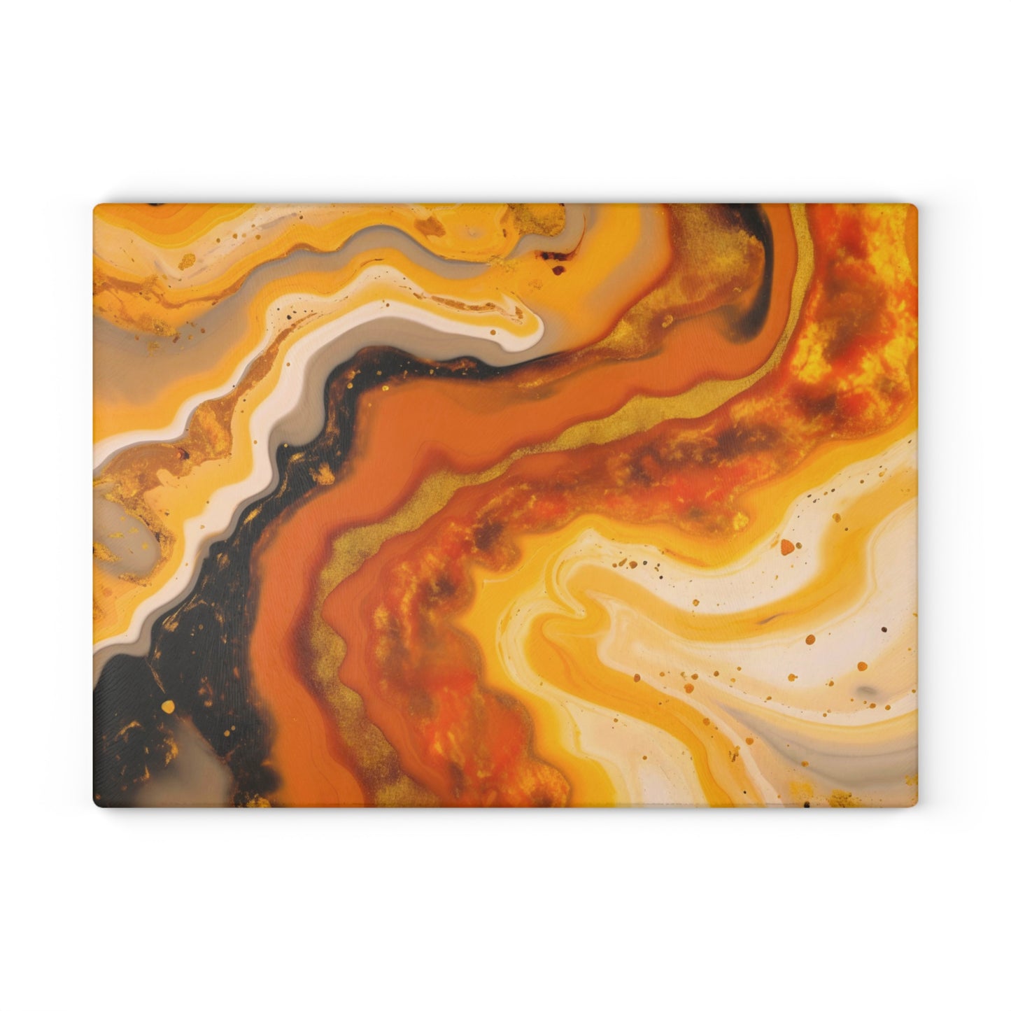 Terracotta and Black Granite Glass Cutting Board