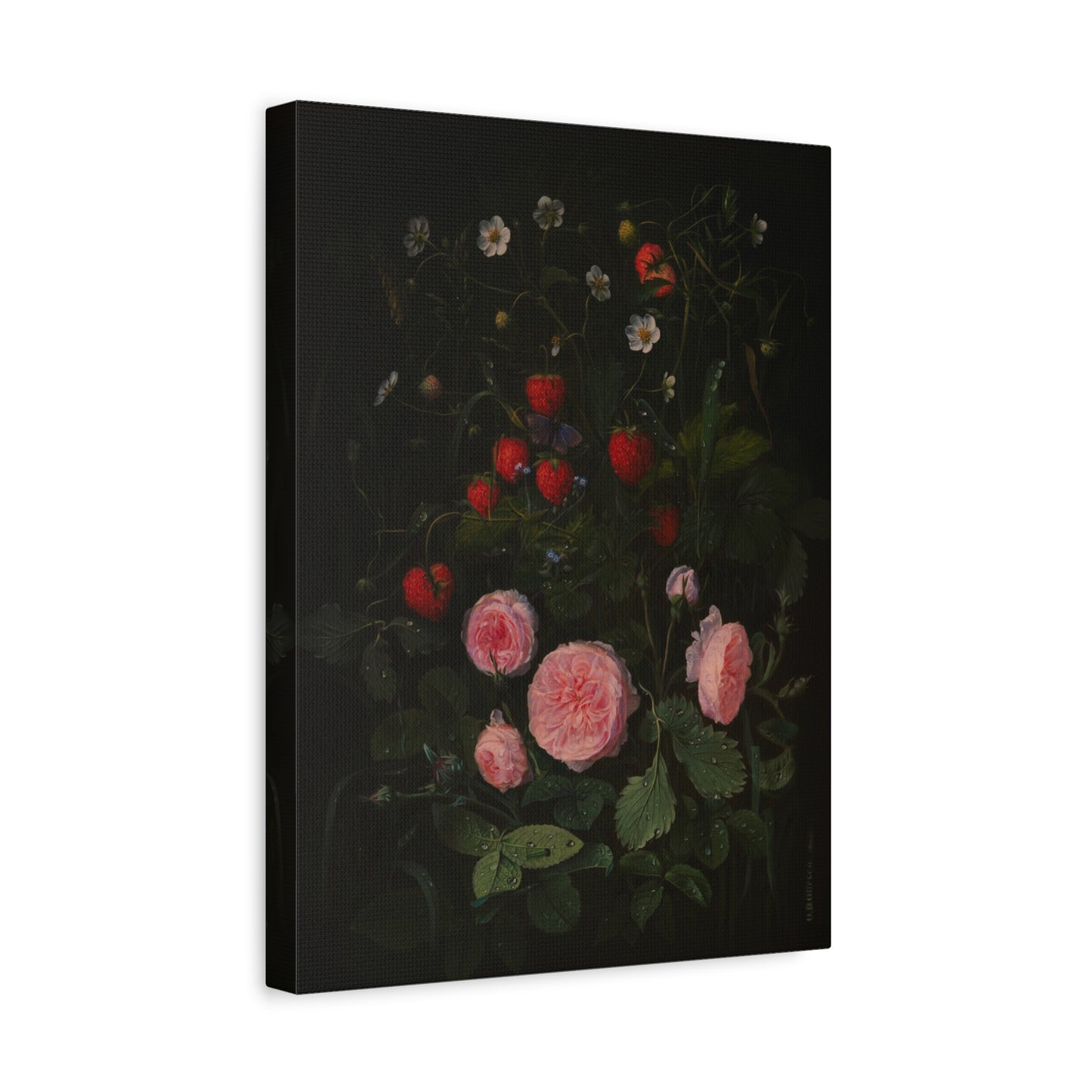 Still Life with Strawberries and Roses Canvas Print