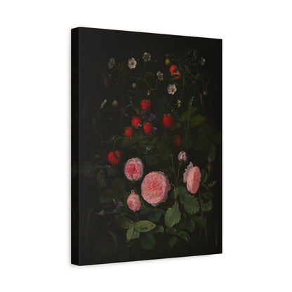 Still Life with Strawberries and Roses Canvas Print
