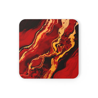 Crimson, Black and Gold Geode | Set of 4 Coasters