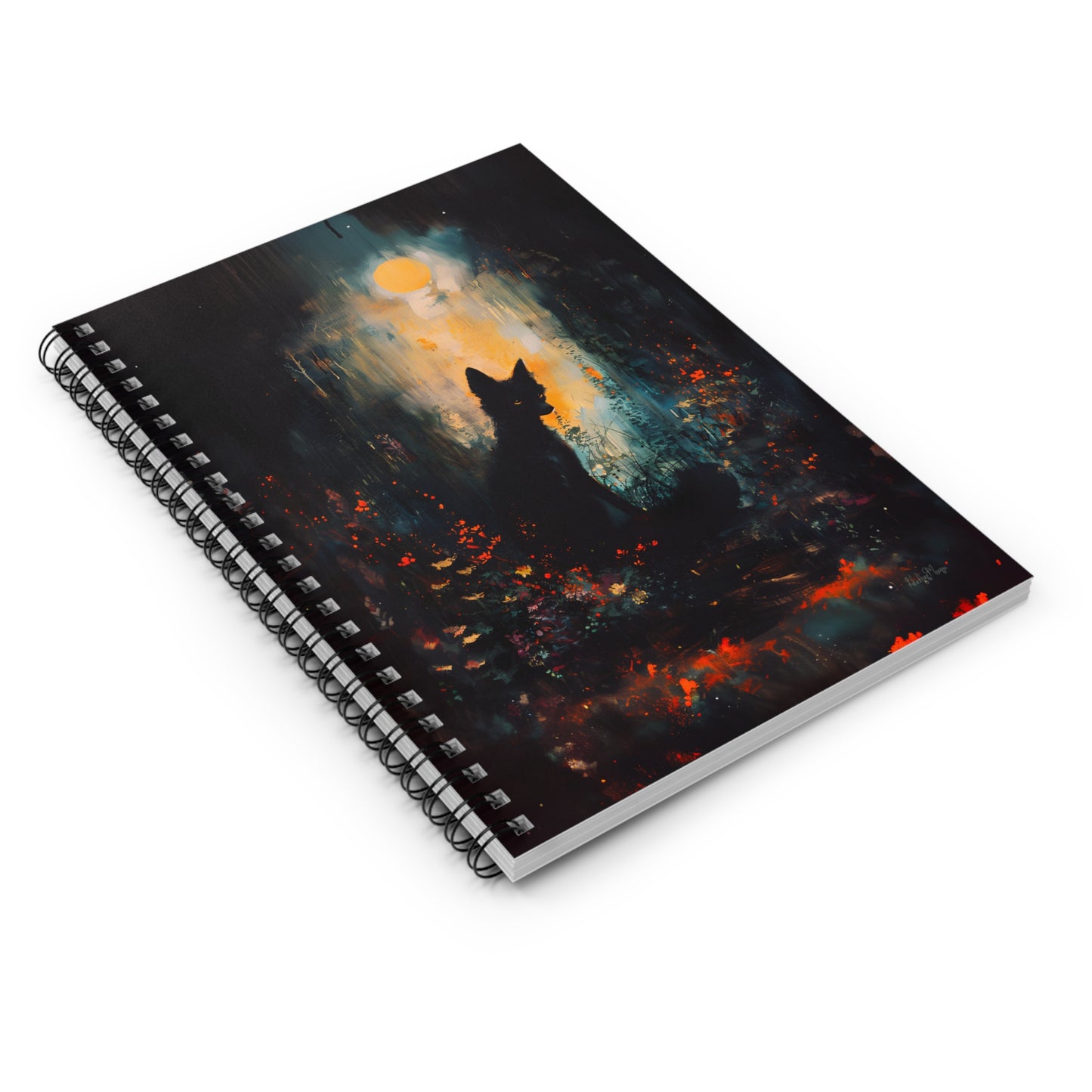 Mystic Moonlight Fox | Ruled Line Spiral Notebook