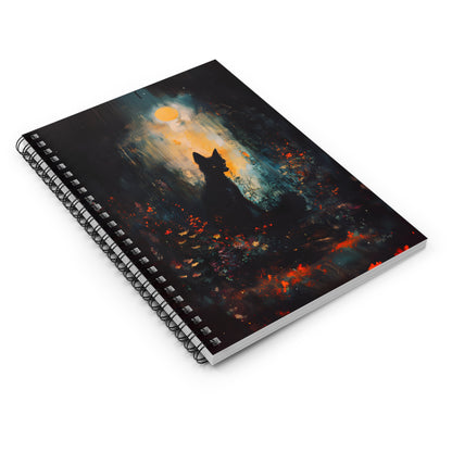 Mystic Moonlight Fox | Ruled Line Spiral Notebook