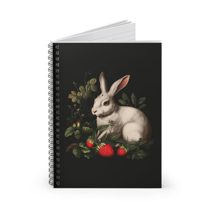 White Rabbit with Horns | Ruled Line Spiral Notebook