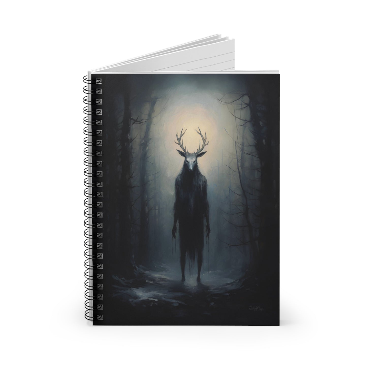 Slavic Wendigo within a Winter Forest | Ruled Line Spiral Notebook