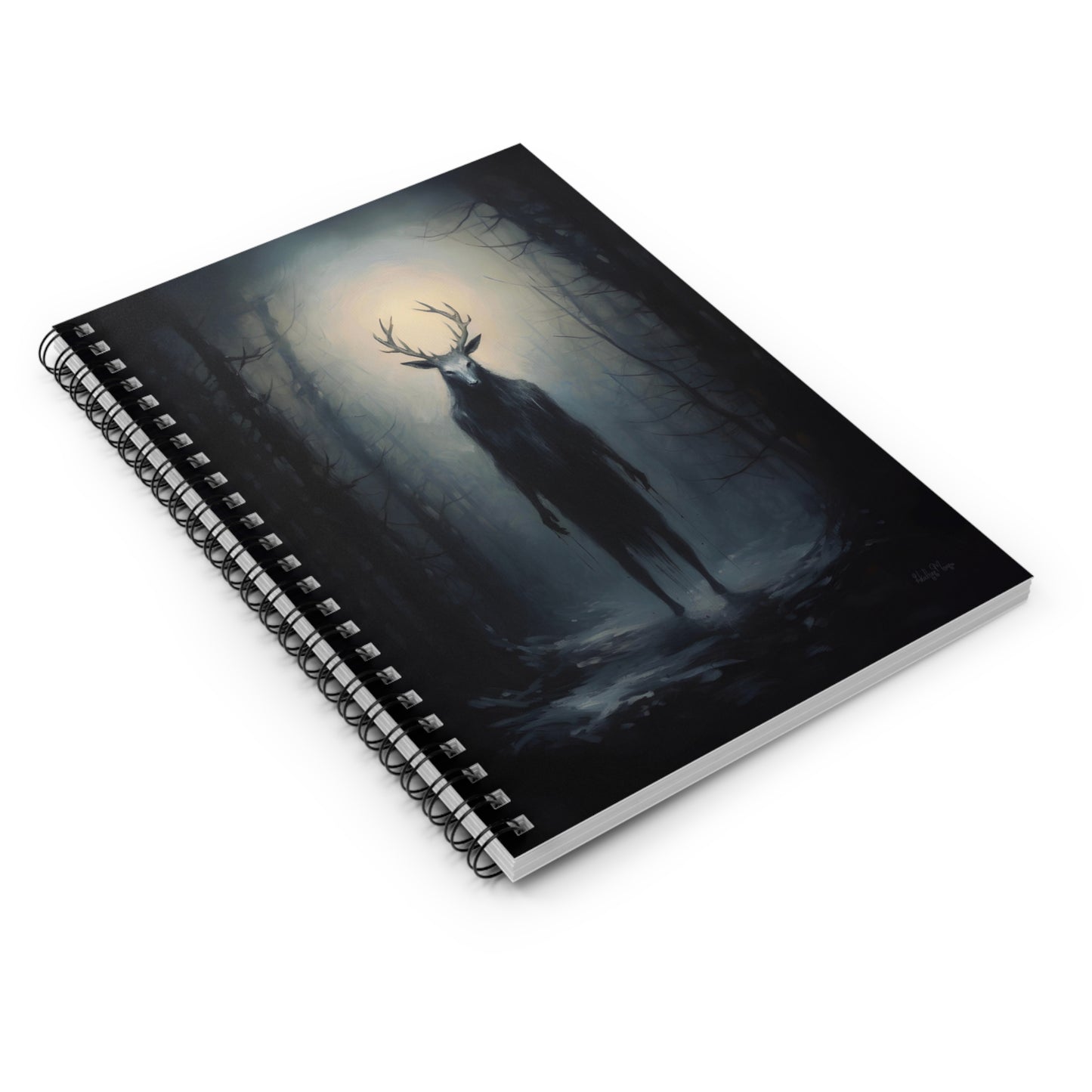 Slavic Wendigo within a Winter Forest | Ruled Line Spiral Notebook