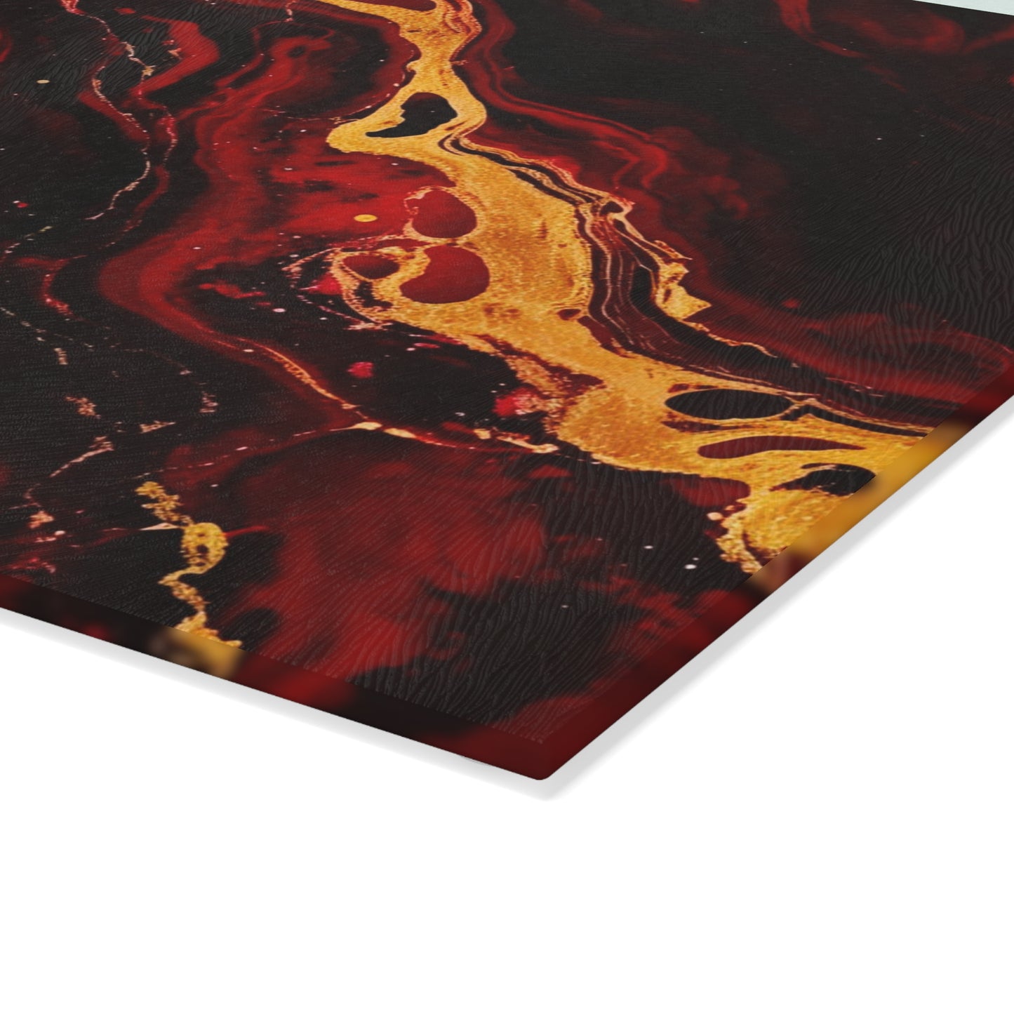 Crimson and Black Marble Glass Cutting Board