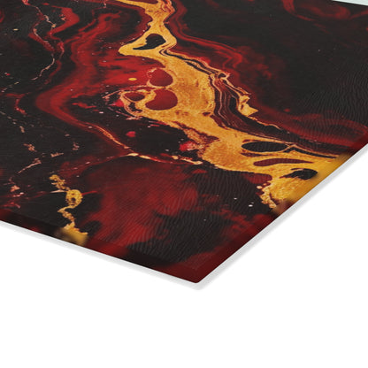 Crimson and Black Marble Glass Cutting Board