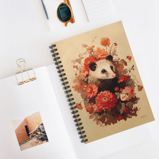 Opossum's Enchanted Haven | Ruled Line Spiral Notebook