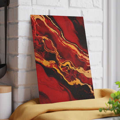 Crimson, Black and Gold Marble Glass Cutting Board
