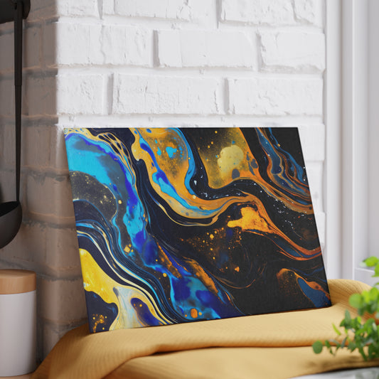 Black and Navy Celestial Glass Cutting Board