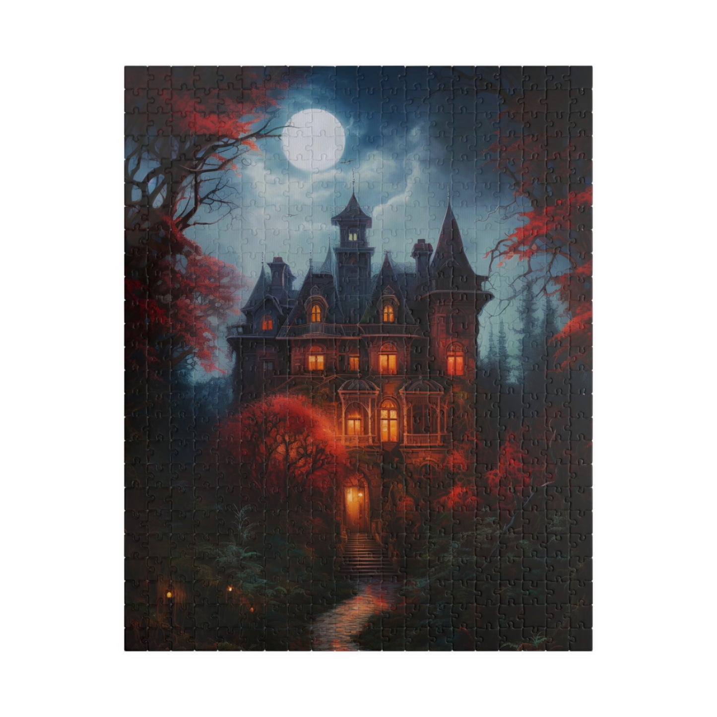 Moonlit Victorian Manor | Jigsaw Puzzle