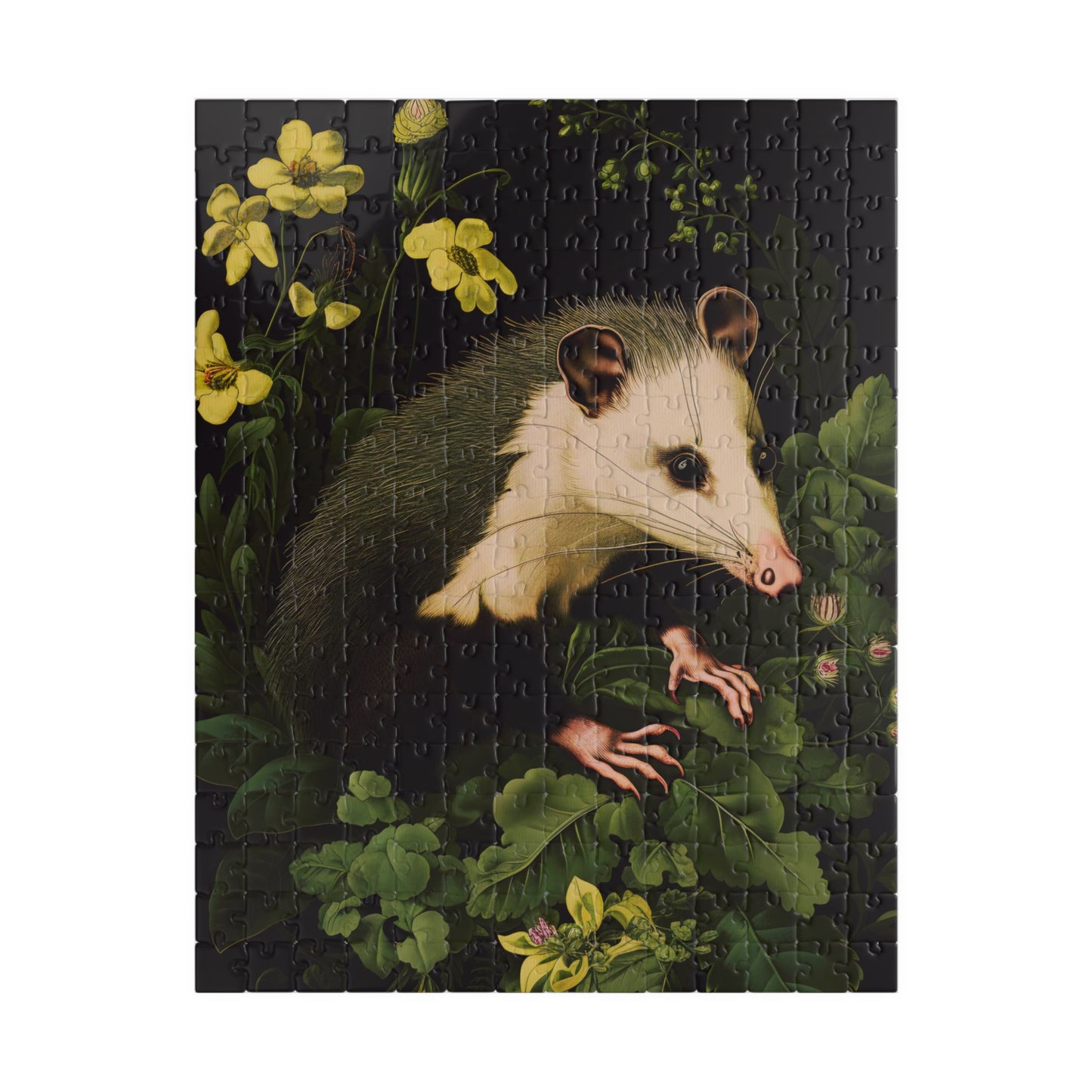 Opossum with Yellow Flowers | Jigsaw Puzzle