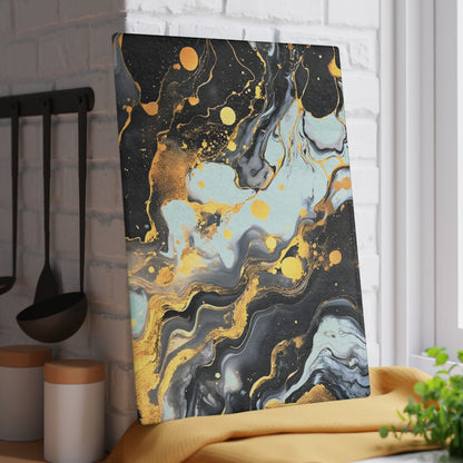 Black and Gray Marble Glass Cutting Board