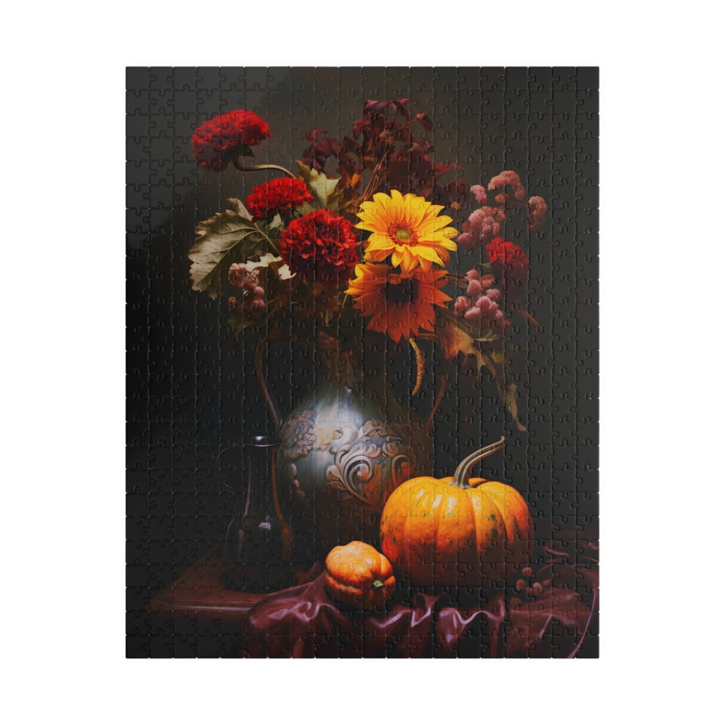 Autumn Flower Bouquet with Pumpkins | Jigsaw Puzzle