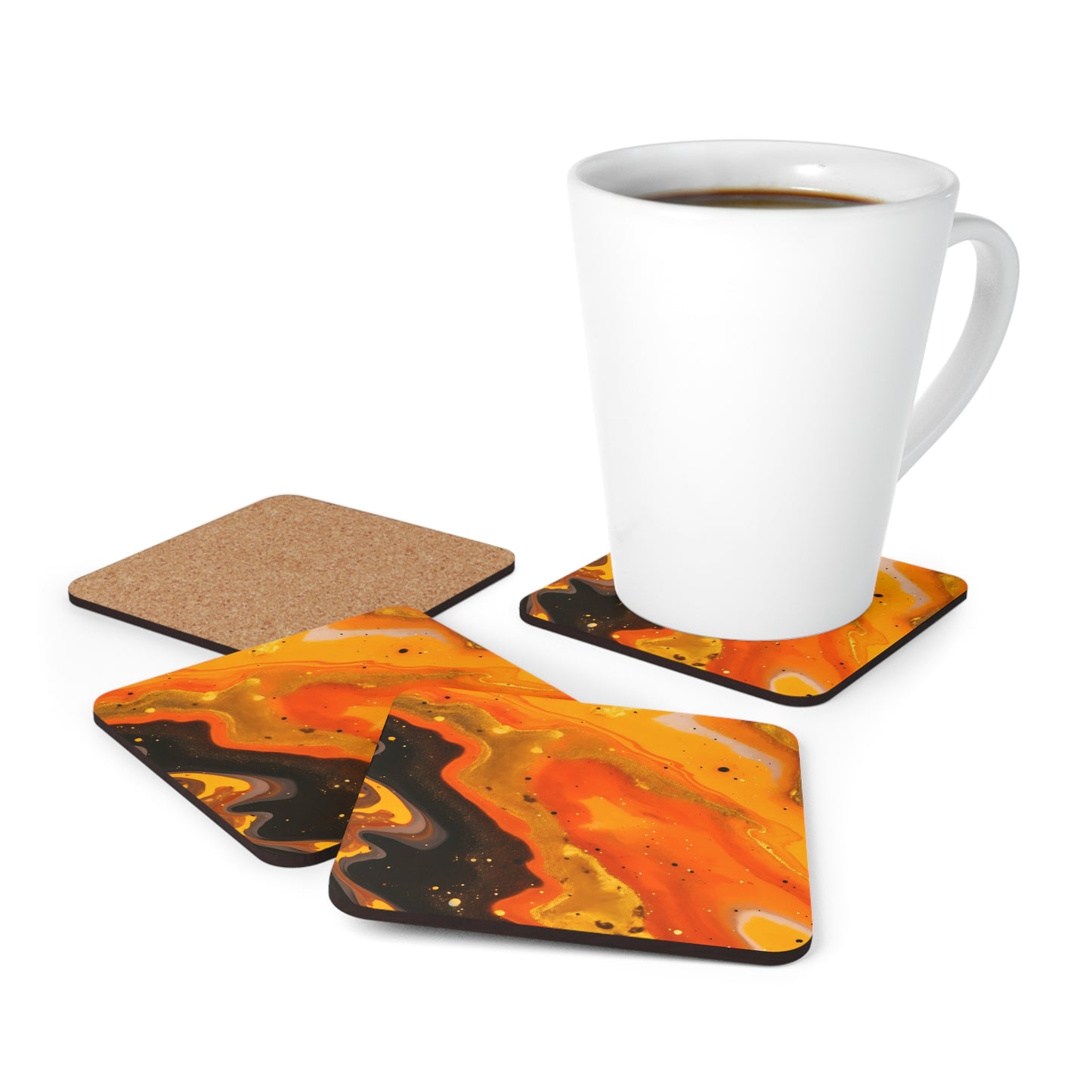Terracotta, Yellow and Black Granite | Set of 4 Coasters