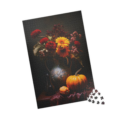 Autumn Flower Bouquet with Pumpkins | Jigsaw Puzzle