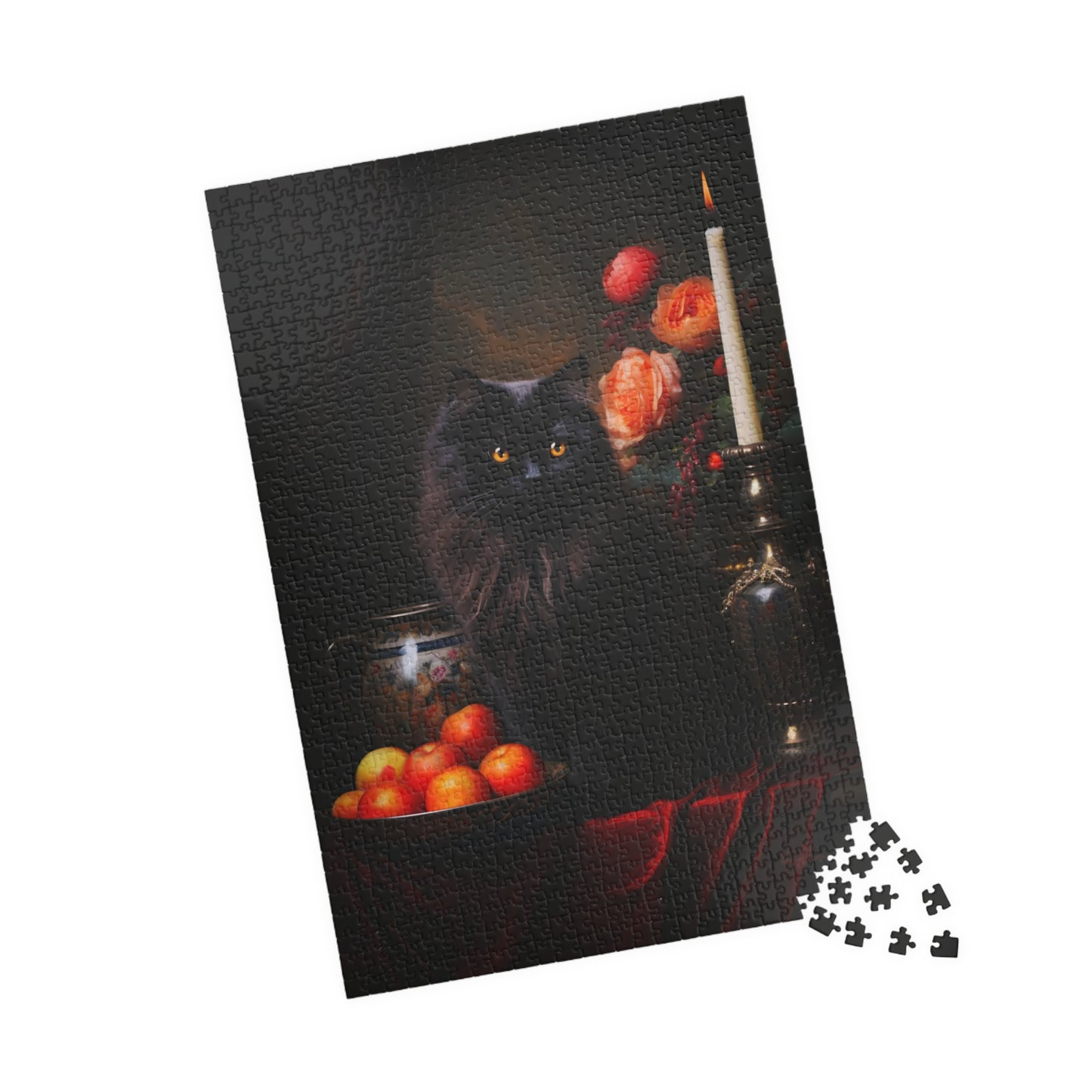 Black Persian with Fruit and Flowers | Jigsaw Puzzle