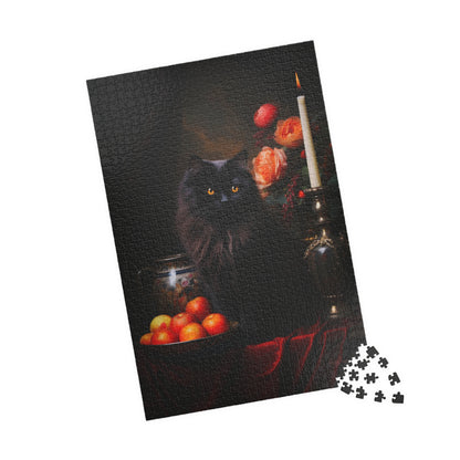 Black Persian with Fruit and Flowers | Jigsaw Puzzle