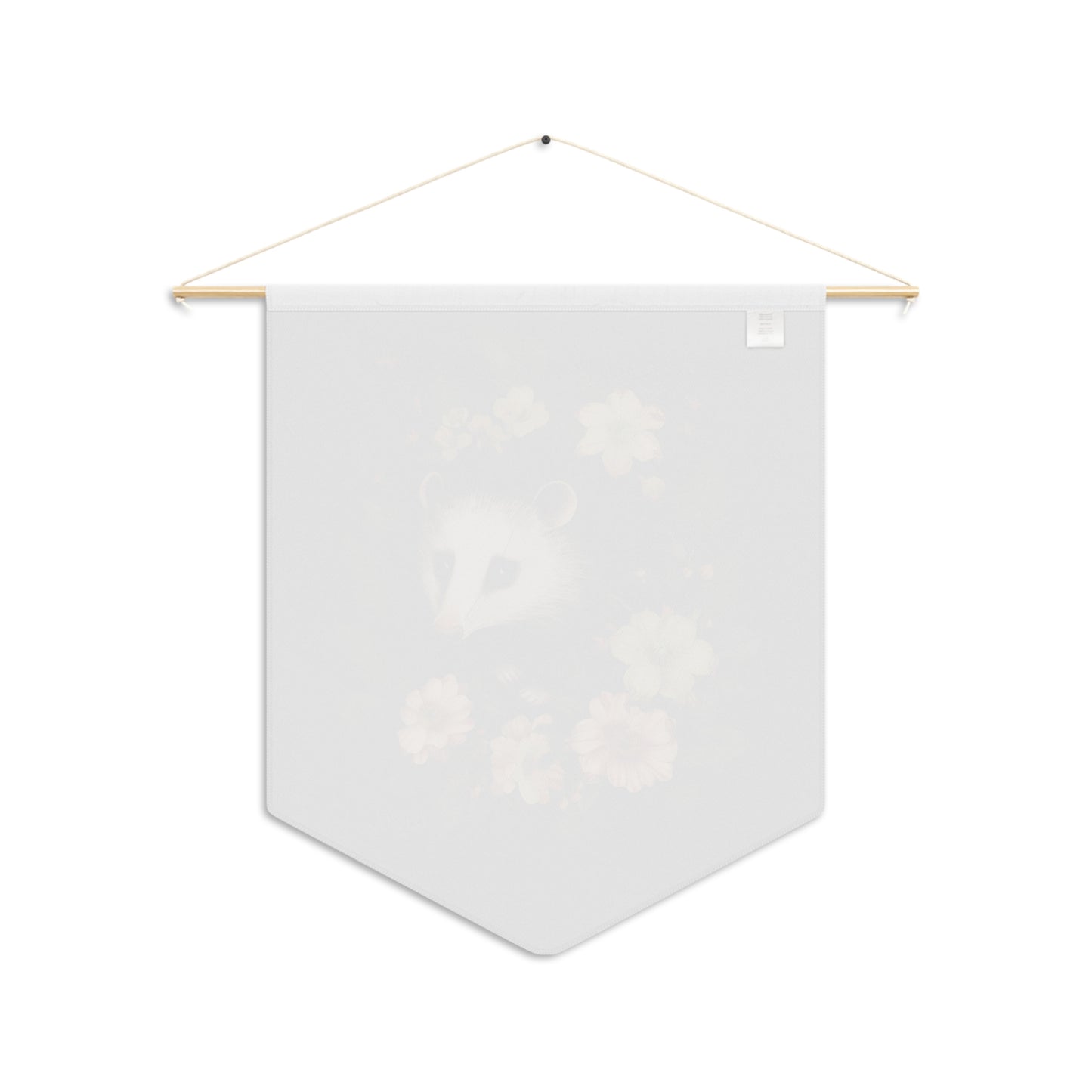 Fluffy Opossum with Flowers | Hanging Pennant