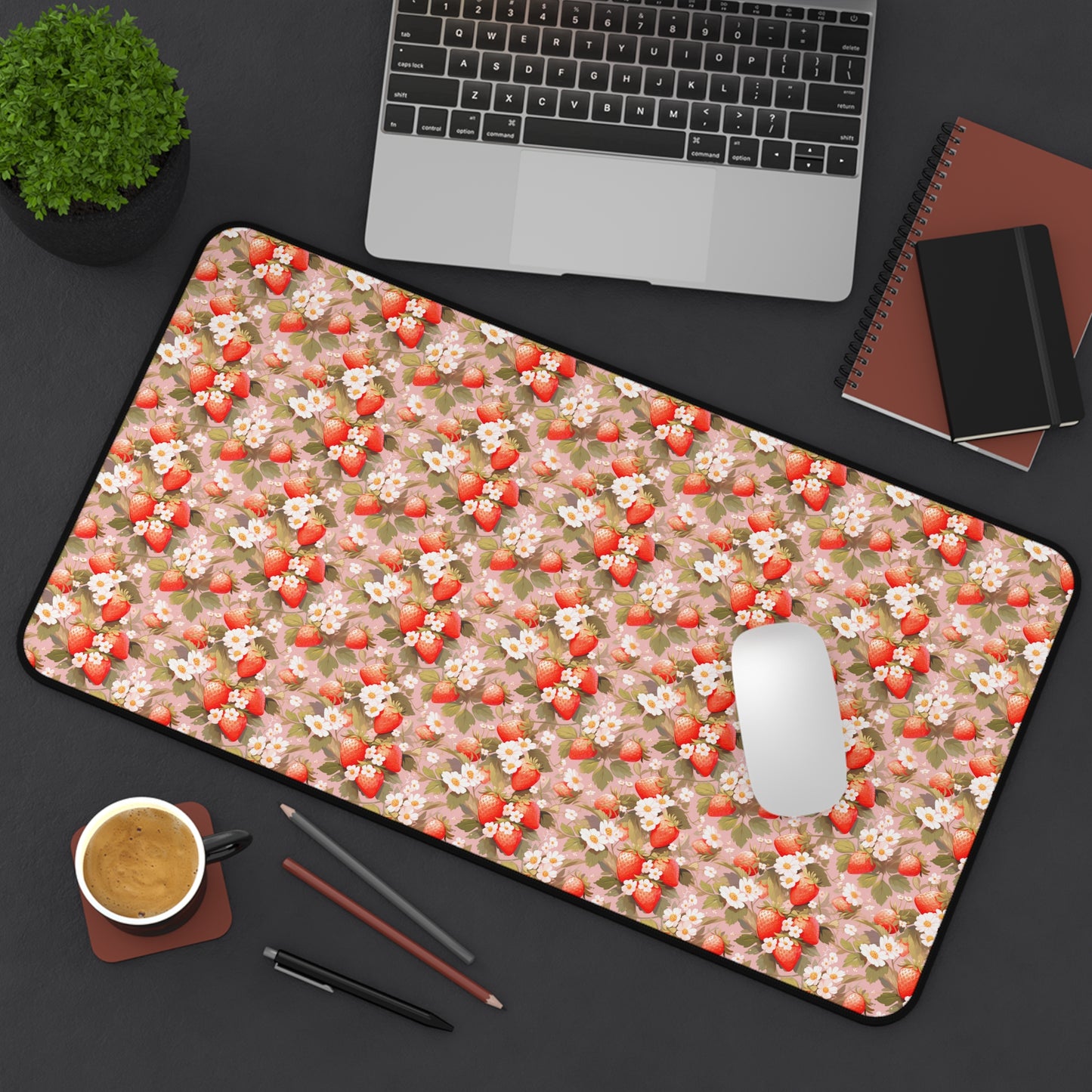 Symphony of Strawberries Desk Mat