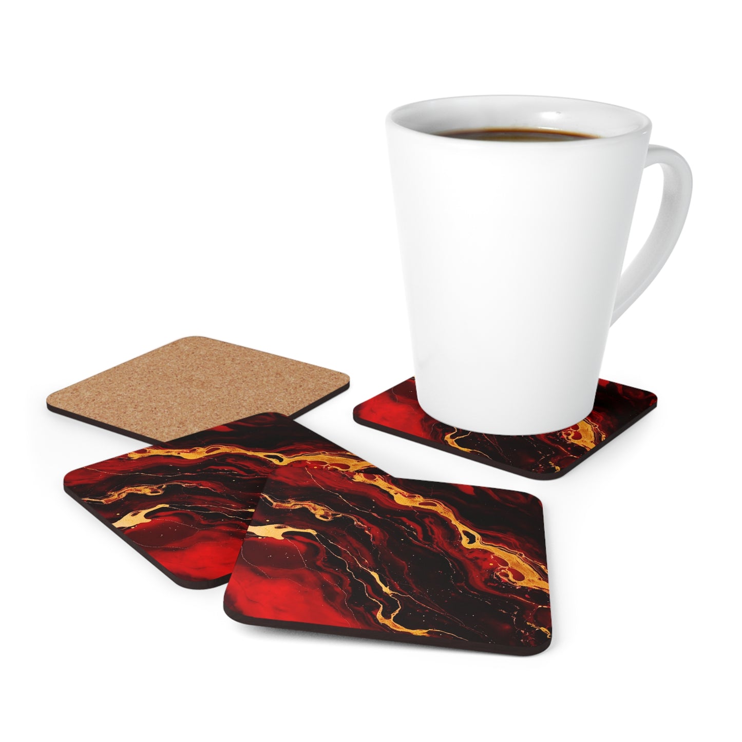 Crimson and Black Geode | Set of 4 Coasters