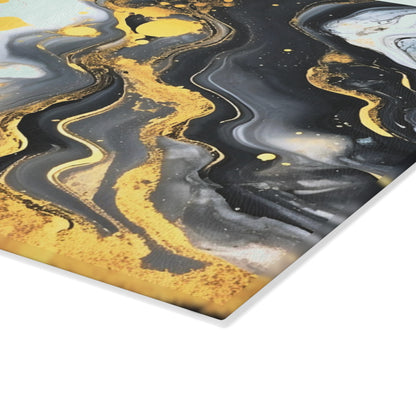 Black and Gray Marble Glass Cutting Board