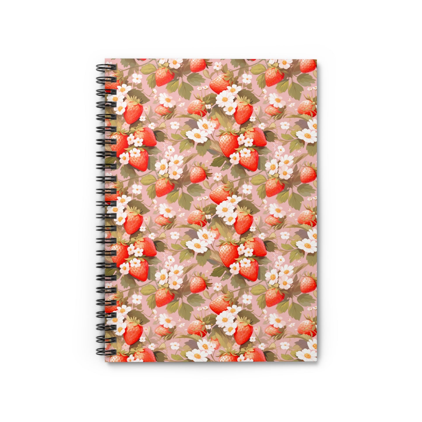 Symphony of Strawberries | Ruled Line Spiral Notebook