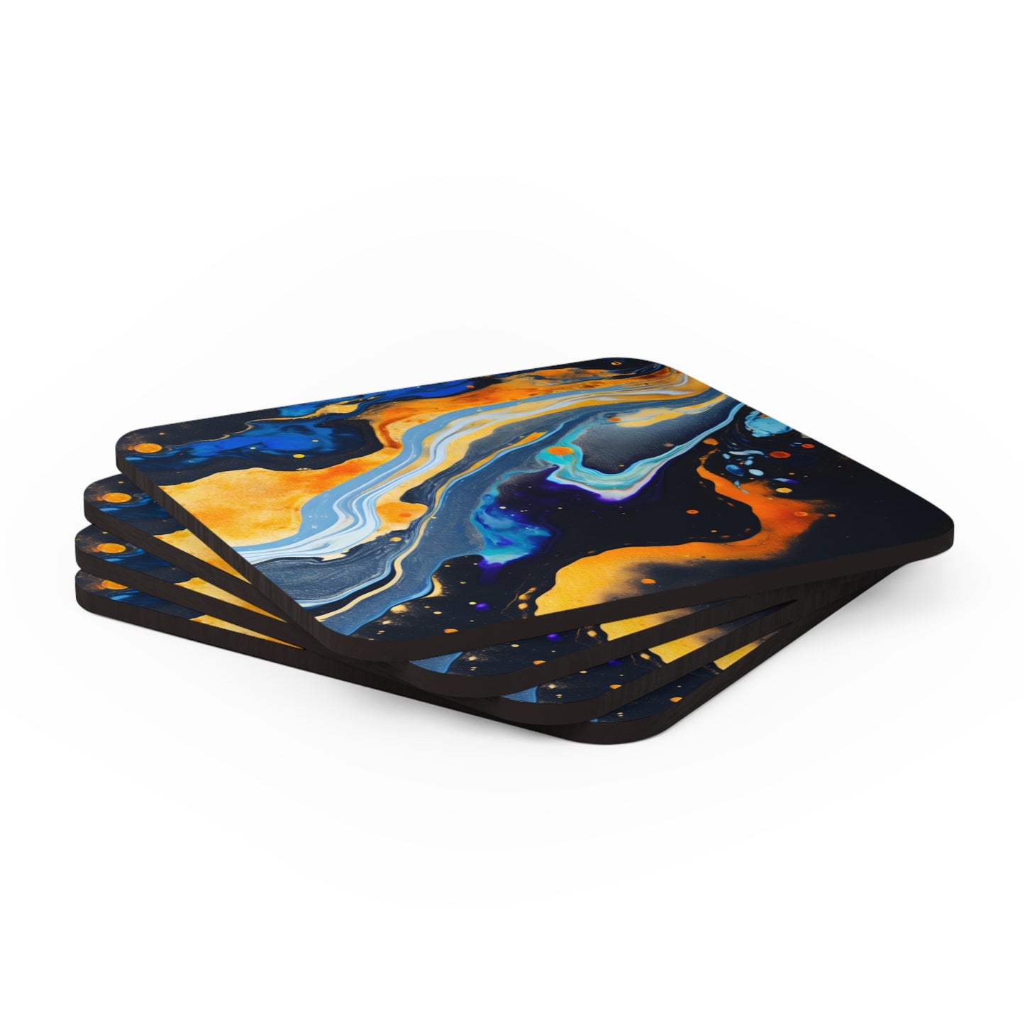 Black, Navy and Gold Celestial | Set of 4 Coasters