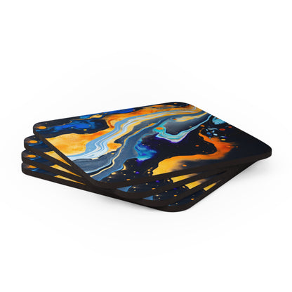 Black, Navy and Gold Celestial | Set of 4 Coasters
