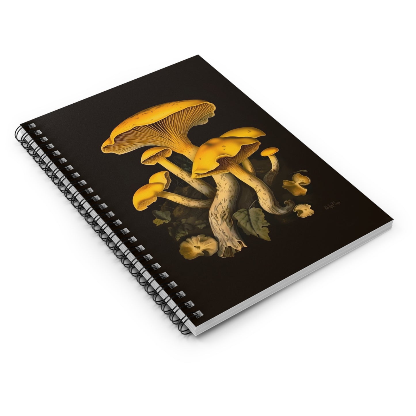 Yellow Chanterelle Mushrooms | Ruled Line Spiral Notebook