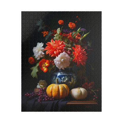 Flower Bouquet with Pumpkins and Fruit | Jigsaw Puzzle