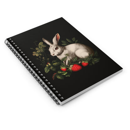 White Rabbit with Horns | Ruled Line Spiral Notebook
