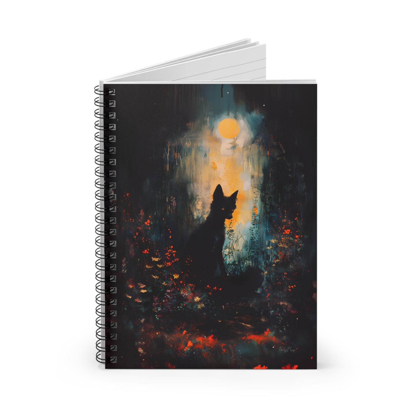Mystic Moonlight Fox | Ruled Line Spiral Notebook