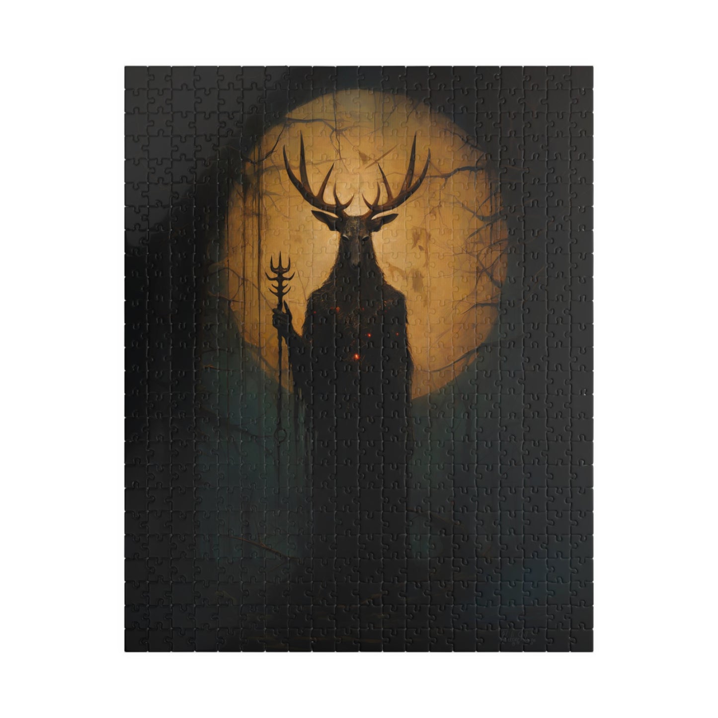 Slavic Wendigo in an Enchanted Forest | Jigsaw Puzzle