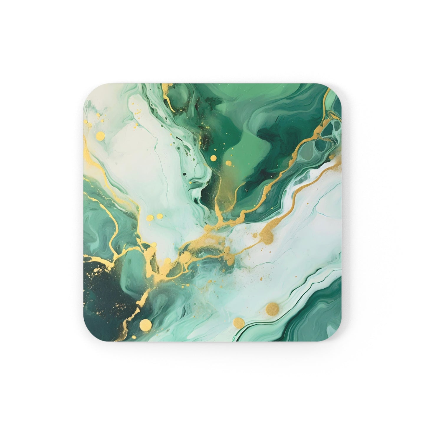 Soft Green and Ivory Geode | Set of 4 Coasters