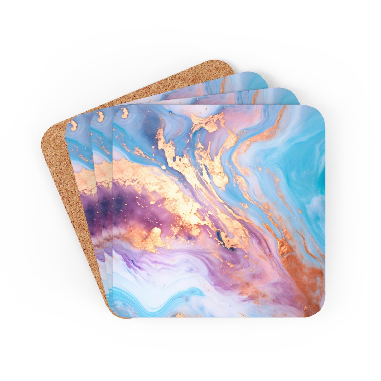 Blue and Mauve Unicorn Geode | Set of 4 Coasters
