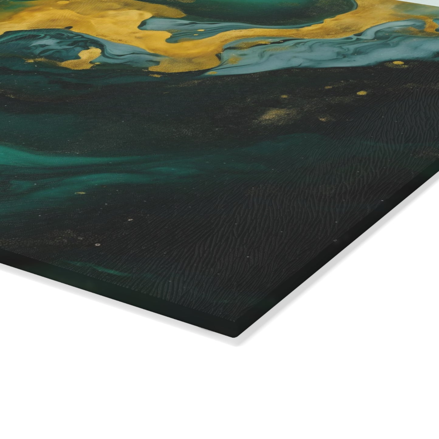 Dark Green and Teal Marble Glass Cutting Board